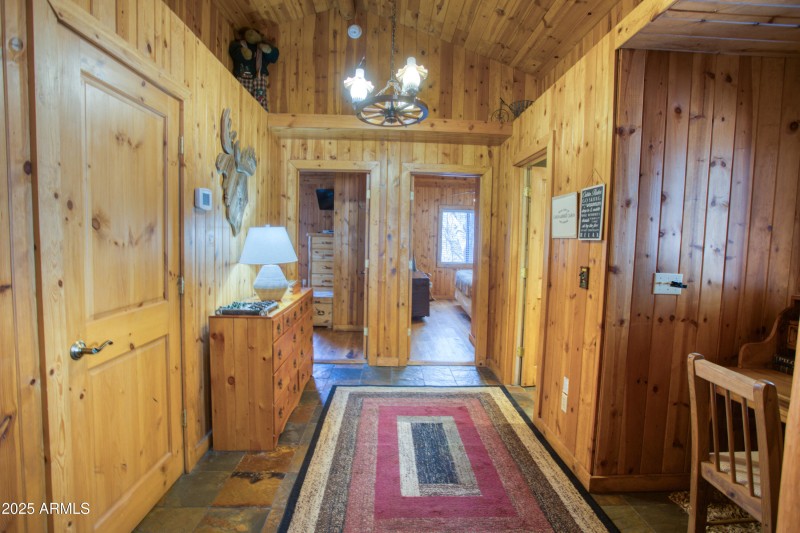 Open hallway with computer area