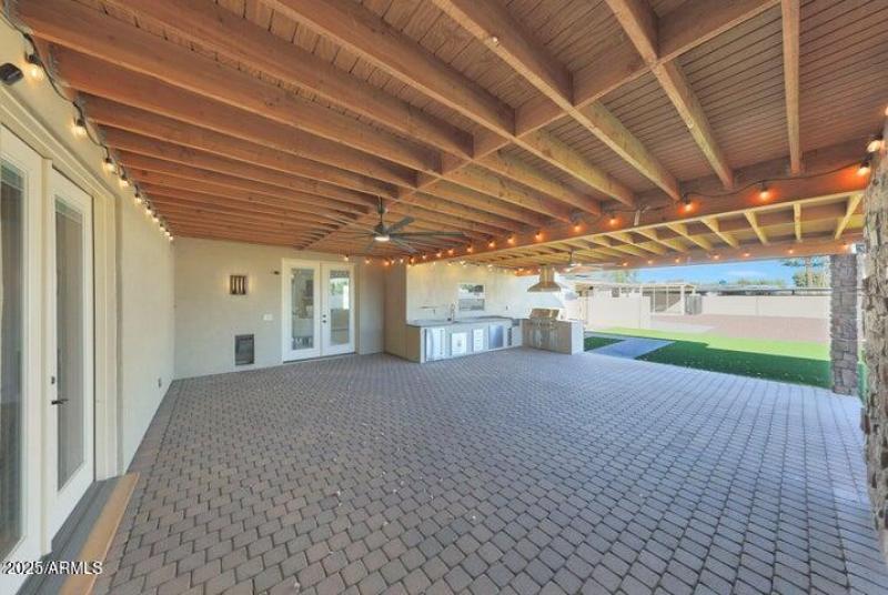 Backyard covered patio