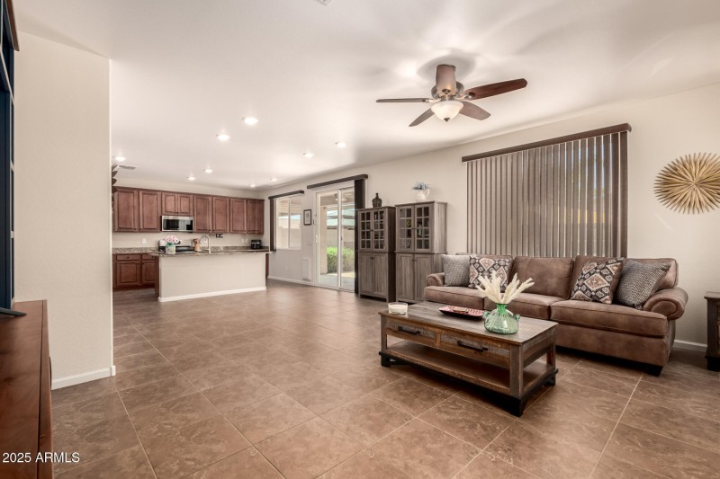 Family view to kitchen
