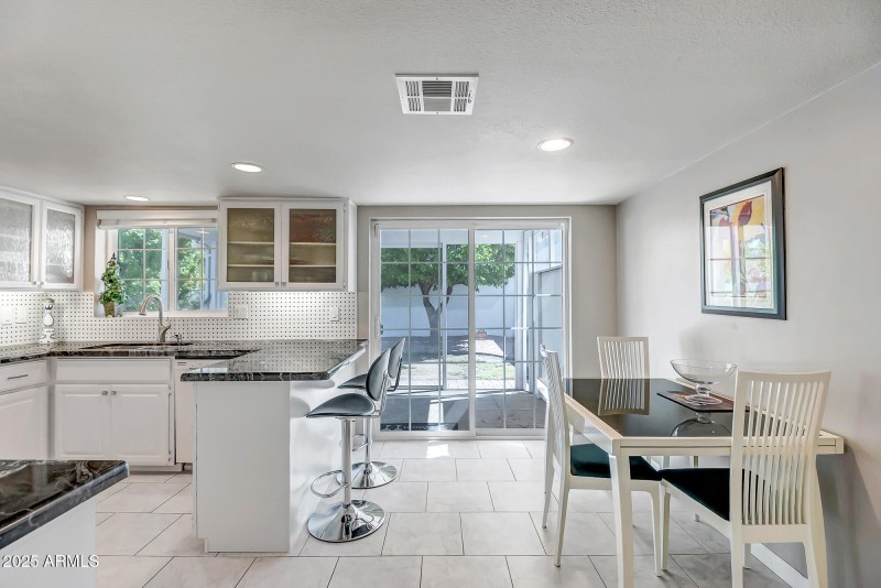 Kitchen looking towards side patio