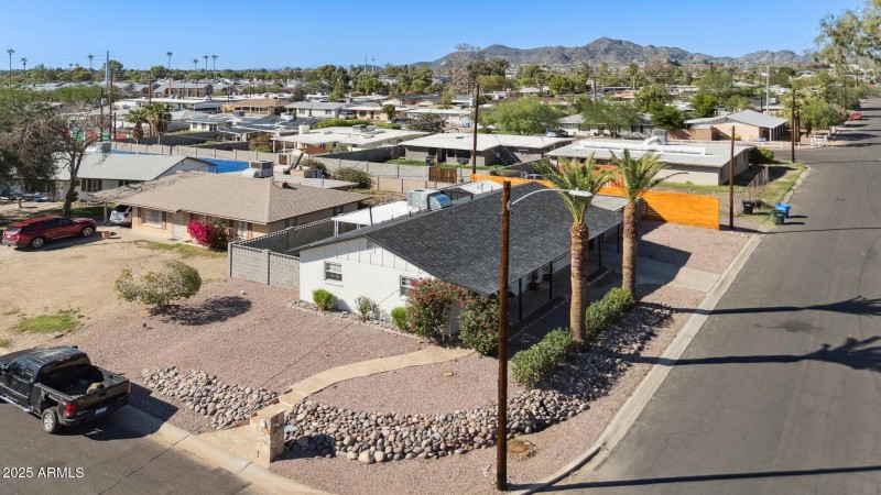 Side view with path to entry