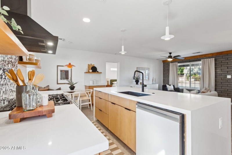 The kitchen is a true centerpiece