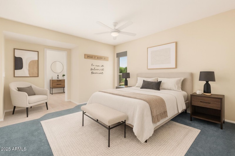 Digitally staged - master bedroom