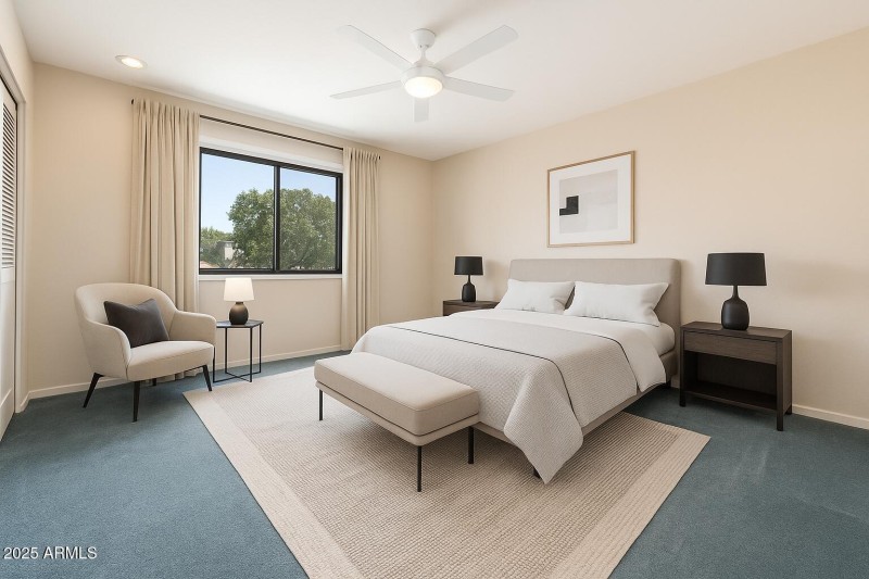 Digitally staged - guest bedroom