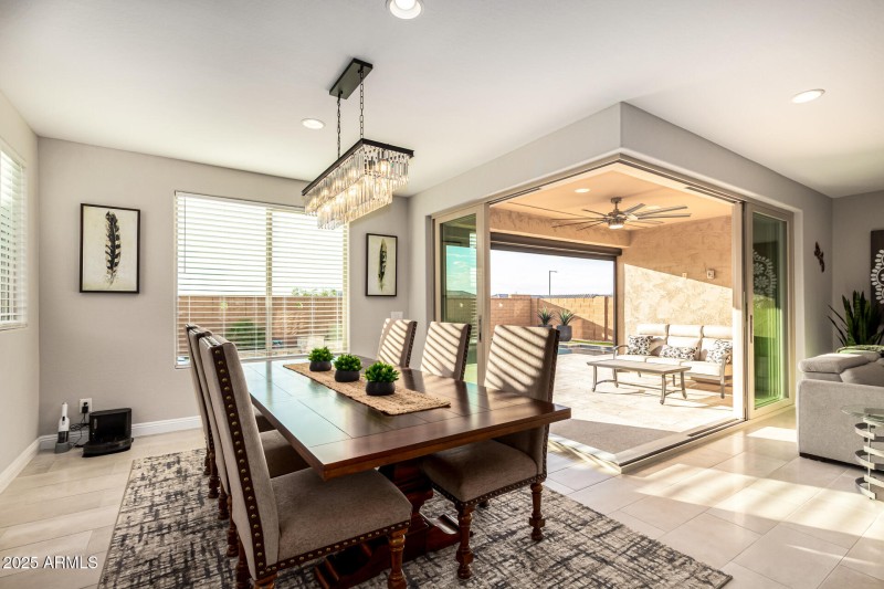 Dining corner sliding door