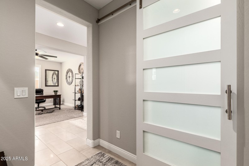 Sliding door to laundry rm.