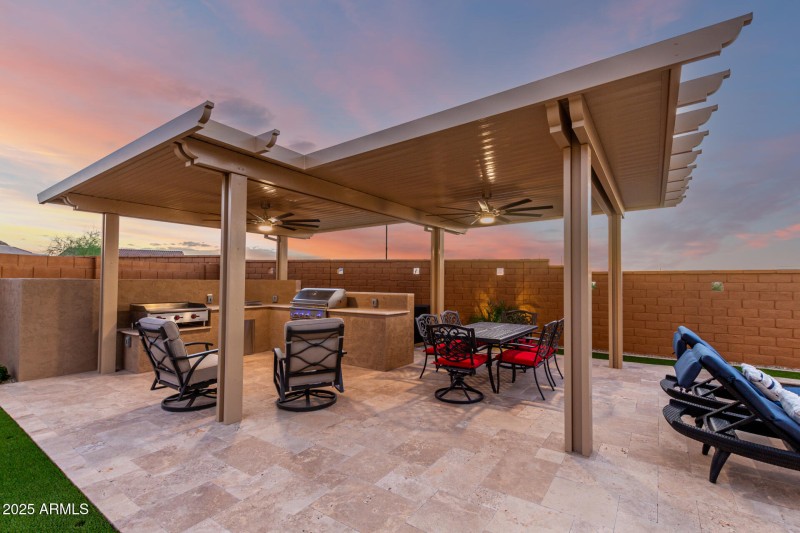 Covered Pergola with fans