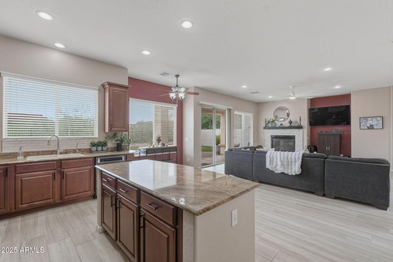 Wide open Kitchen to Family Room