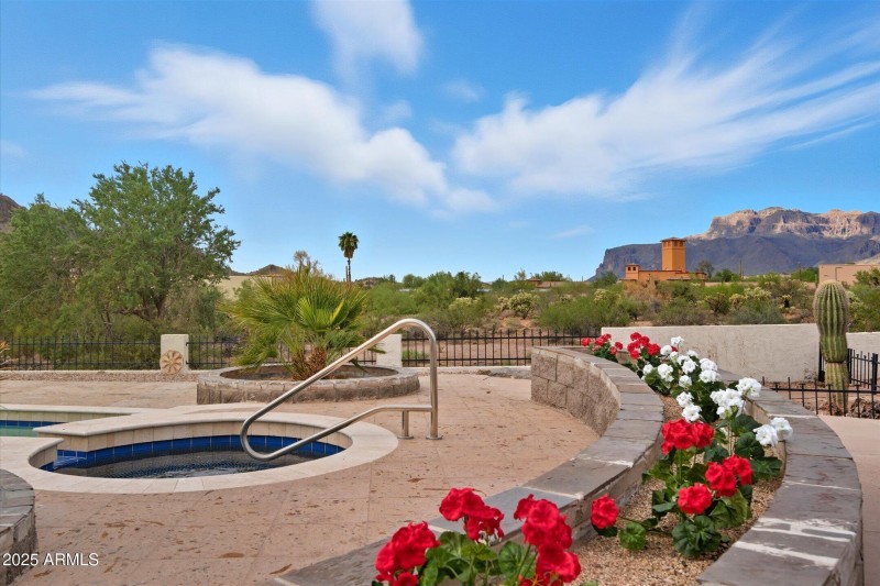 Superstition Mountain views from the spa