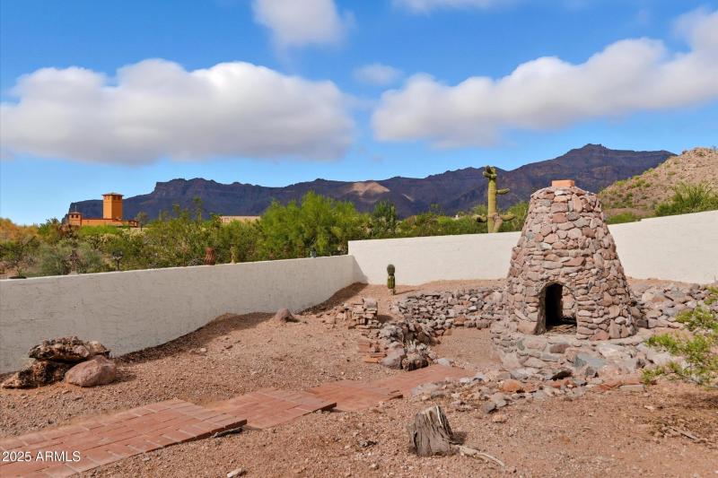 Custom rock fireplace dome