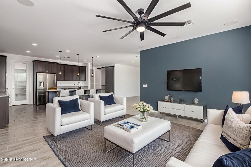 Virtually Staged Family Room