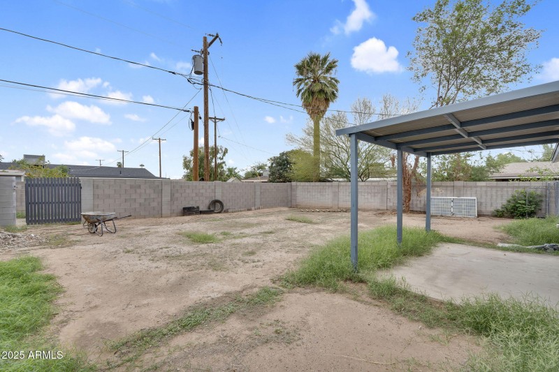 Backyard with gate to alley