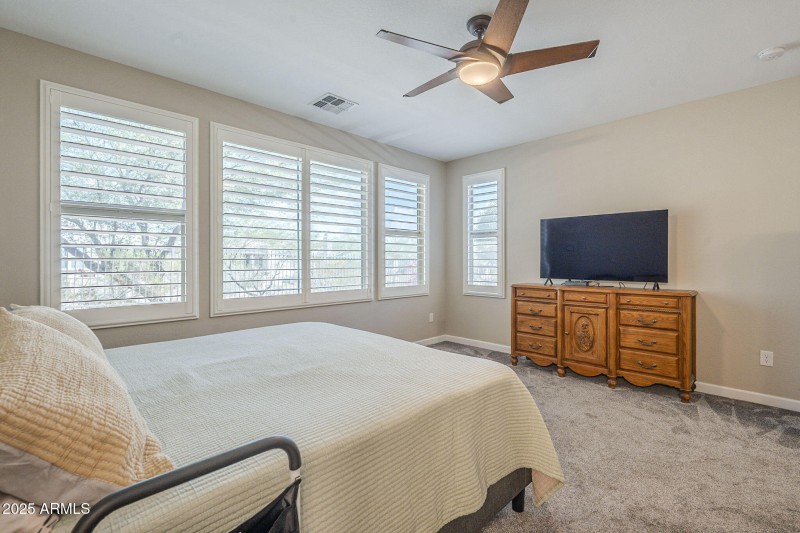 Plantation Shutters at Primary Bedroom