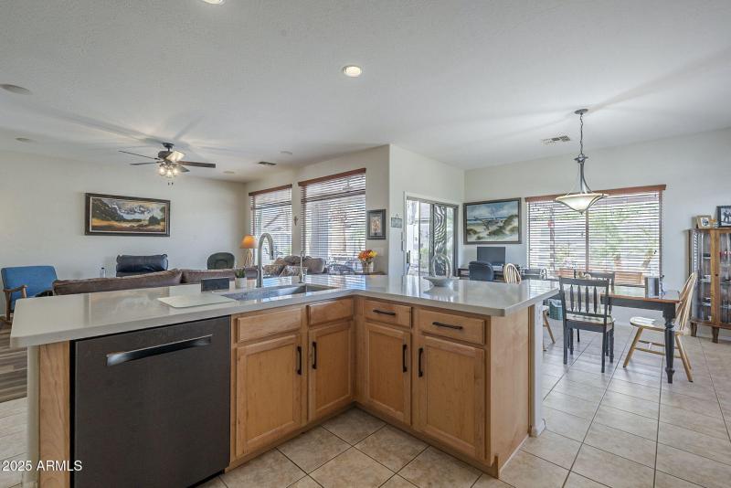 Kitchen view to the dining and greatroom