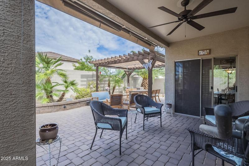 Covered patio viewing north