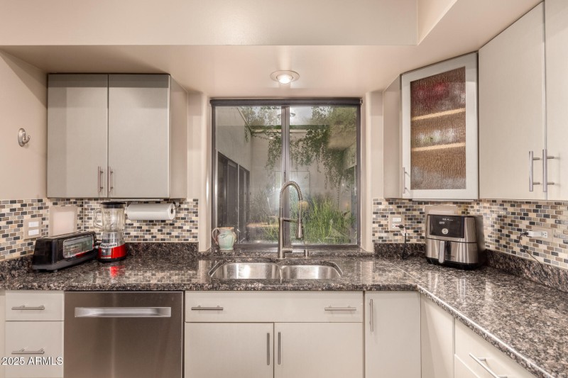 Kitchen with Courtyard View