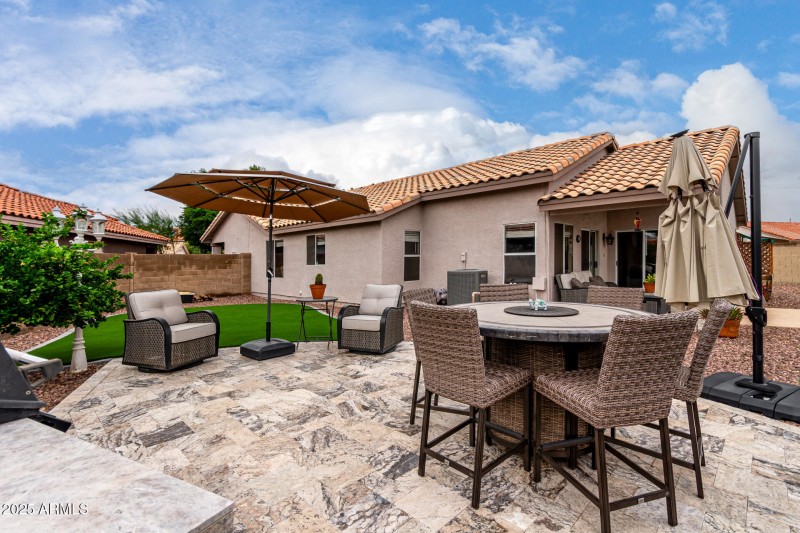 Travertine Pavered Extended Patio