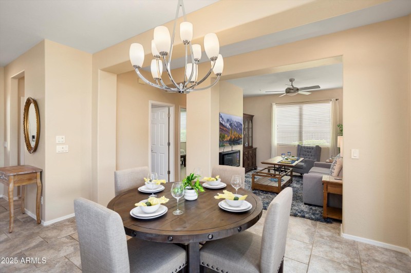 DINING AREA LOOKING IN TO DEN