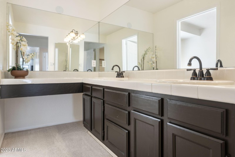 Master Dual Sinks and Vanity Area