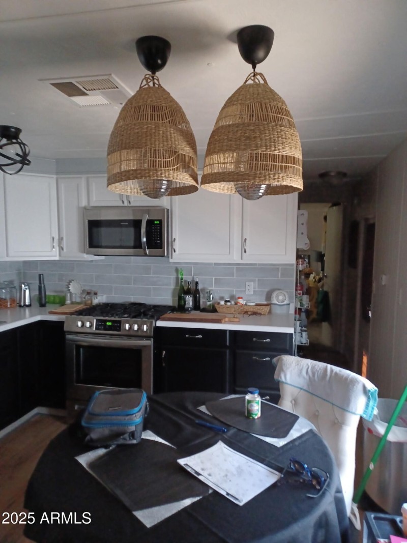 kitchen and dining area