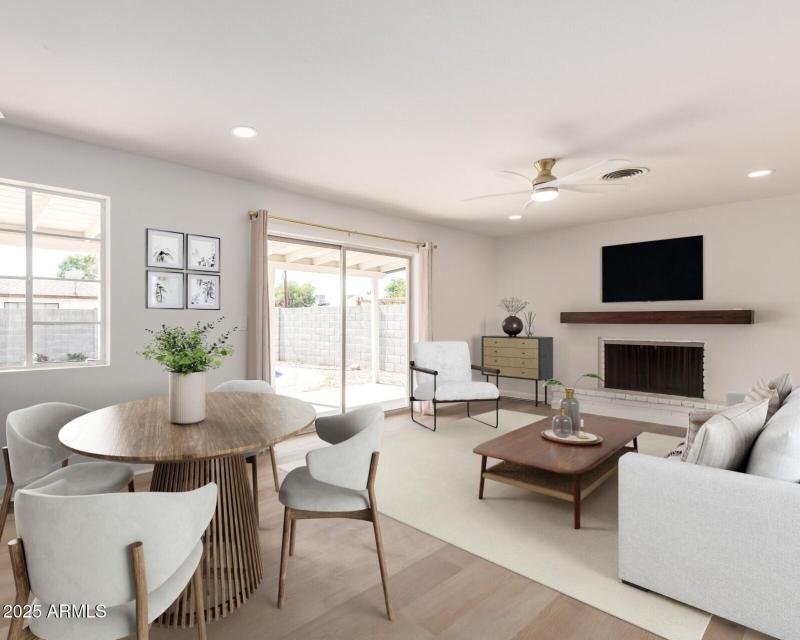 Dining Area/Family Room Virtually Staged