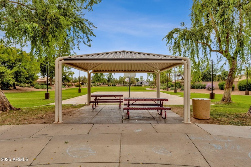 Covered Picnic Gazebo off Community Bask