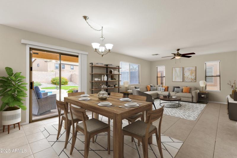 Large Family Great Room Staged