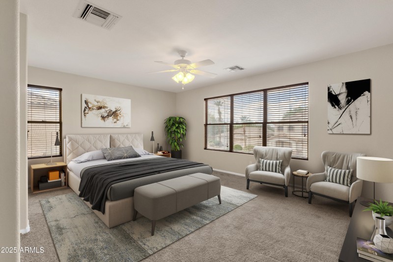 Large Upstairs Bedroom Staged