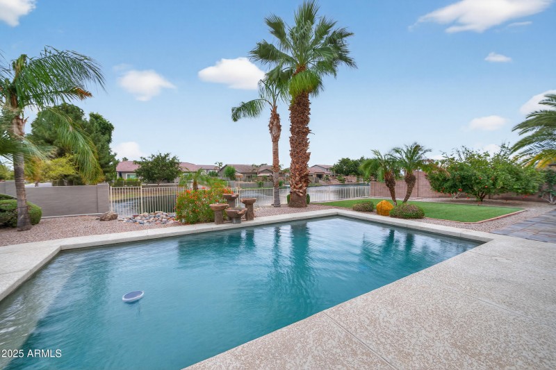 Backyard pool with views