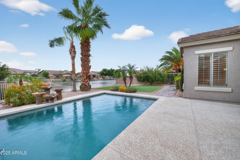Backyard pool with views