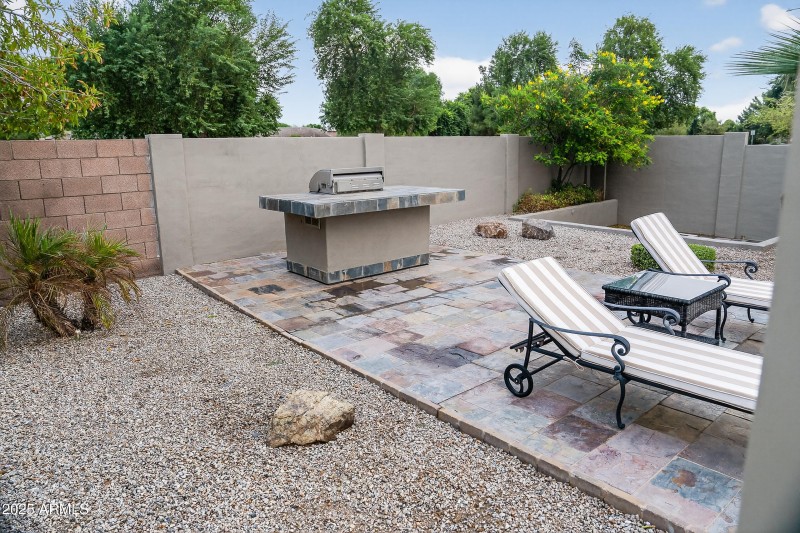 Built in BBQ and lounge area