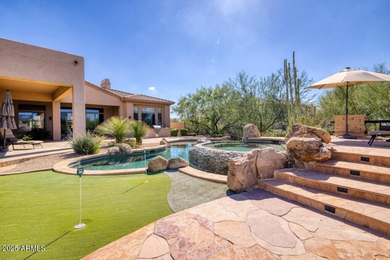 Steps to Elevated Patio