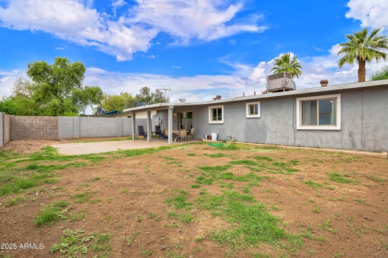 Back of home and patio