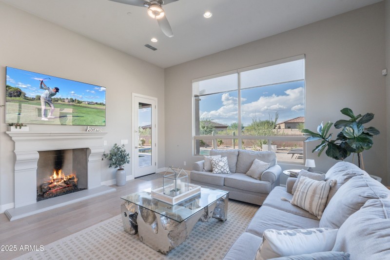 Luxe Living with Fireplace Glow