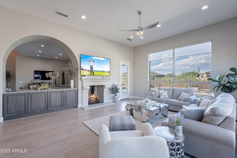 Luxe Living with Fireplace Glow