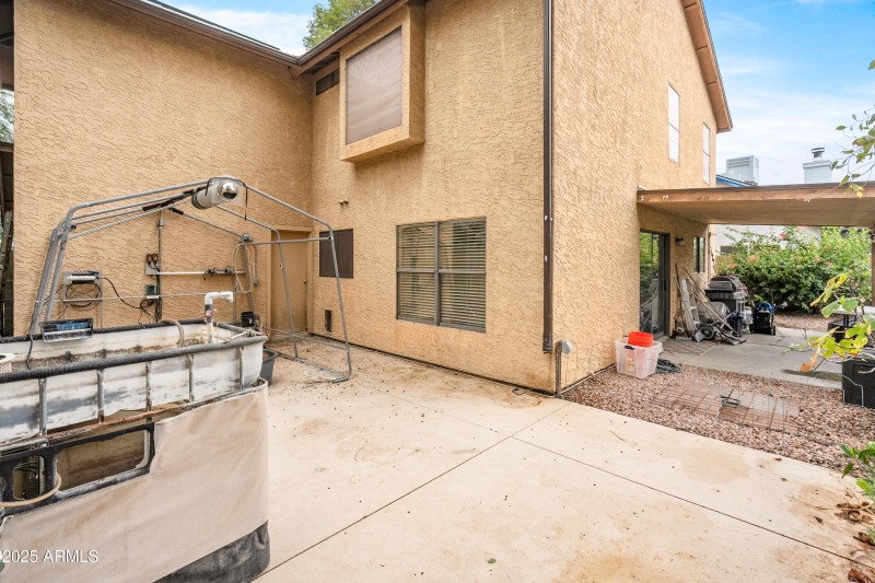 West side Slab - Backyard showing patio