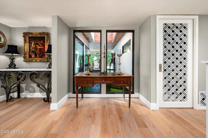 Entryway with Laser-cut Pocket Door