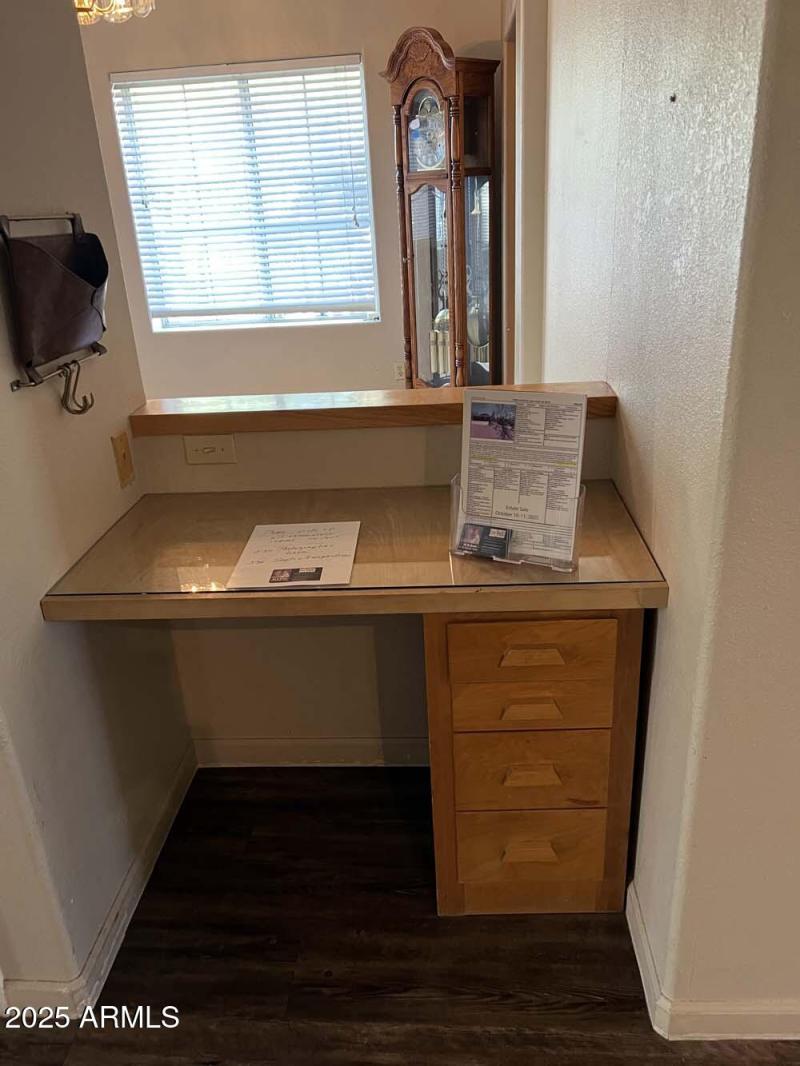 Desk at the rear of Family Room