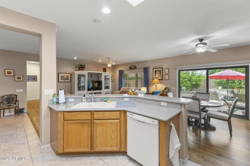 Kitchen View to Living Area