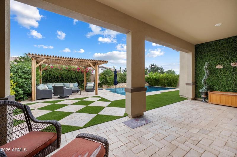 Extended Patio with accent wall