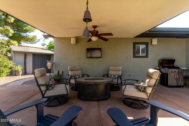 One of Two Covered Patios