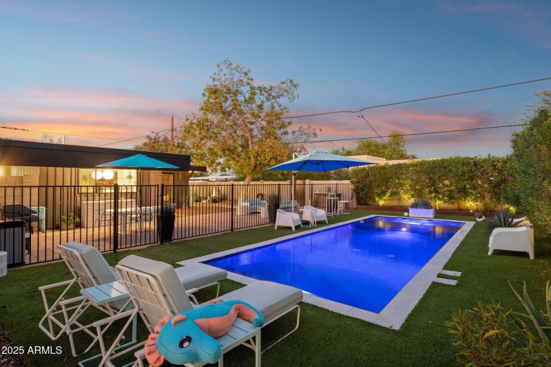 The rear yard is primo