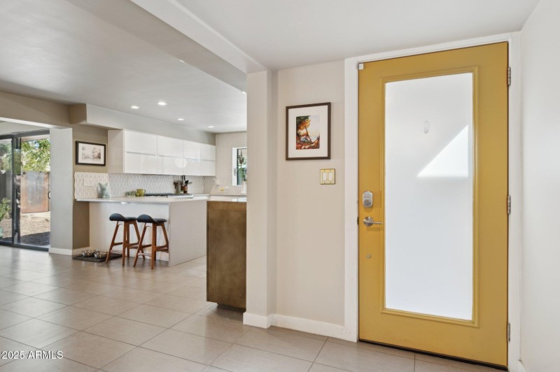 Formal entry opens to living spaces