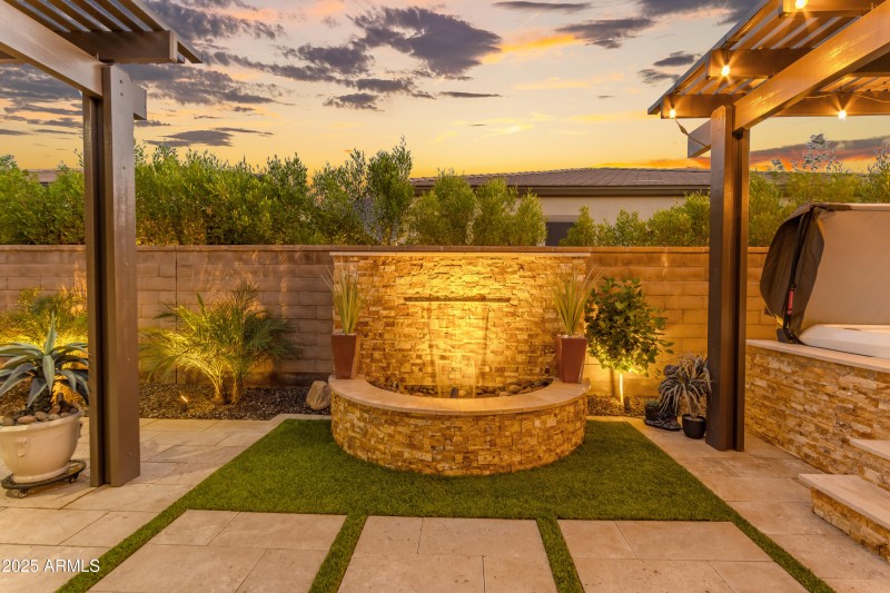 Two Pergolas with Fountain