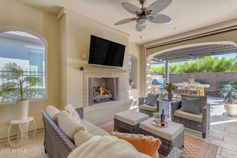 Covered Patio with Electric Sun Screen