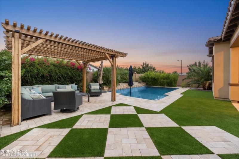 Artificial turf and new pool