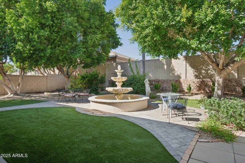 Backyard with Fountain