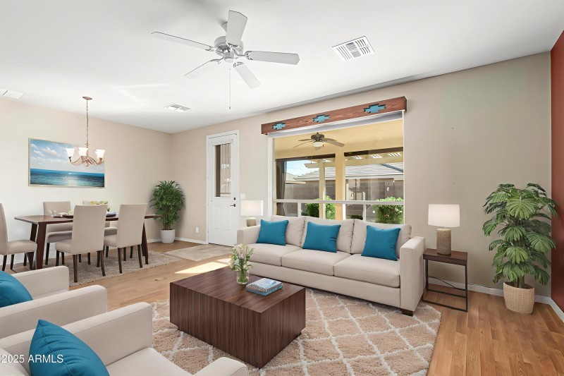 Virtually Staged Living/Dining Room