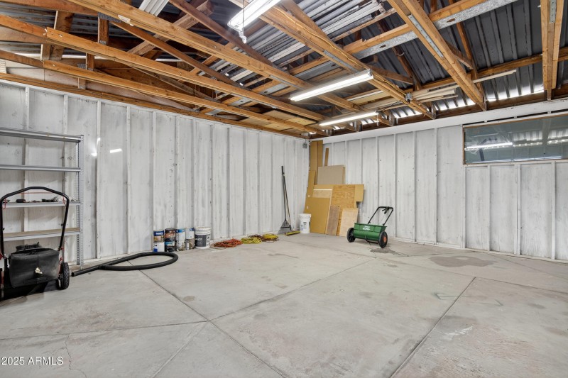 Detached shed interior