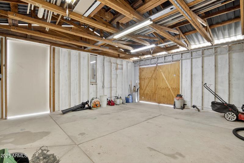 Detached shed interior